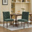 Lot de 2 chaises de salle à manger rembourrées en chenille olive, revêtement en similicuir haut de gamme, design ergonomique, forme incurvée, idéales comme chaise d'appoint pour un bureau ou une chambre, assise confortable en mousse à mémoire de forme, rivets classiques