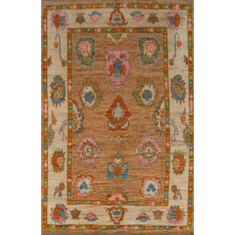 Tapis en laine teint à la main Oushak 7 x 10