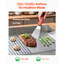 Plaque de cuisson électrique commerciale 1750 W, 53,5 x 30 cm, température réglable de 50 à 300 °C, en acier inoxydable, surface semi-rainurée pour la cuisson des steaks, avec trou d'égouttement, patins antidérapants et outils de nettoyage inclus.