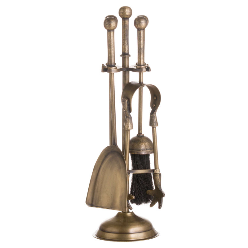 Gaeta Steel Fireplace Tool Set, Pewter