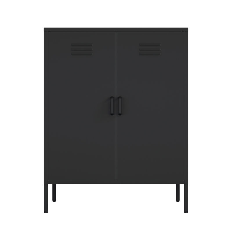Bargale 31.5 Accent Cabinet with 3 Adjustable Shelves, Black