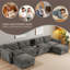 142'' Modular Sectional Sofa With Movable Storage Ottoman And Console,Cup Holder,Wide Seat,6 Seat U Shaped Couch,Oversized Chenille Sofa With USB Charger For Living Room,Apartment-664623503