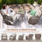 5-Piece Premium Outdoor Rattan Set, 2 Swivel Glider Chairs With T-Shaped Backrests, 2 Multi-Functional Ottomans & A Reinforced Glass Side Table For Patio, Garden, Poolside & Backyard