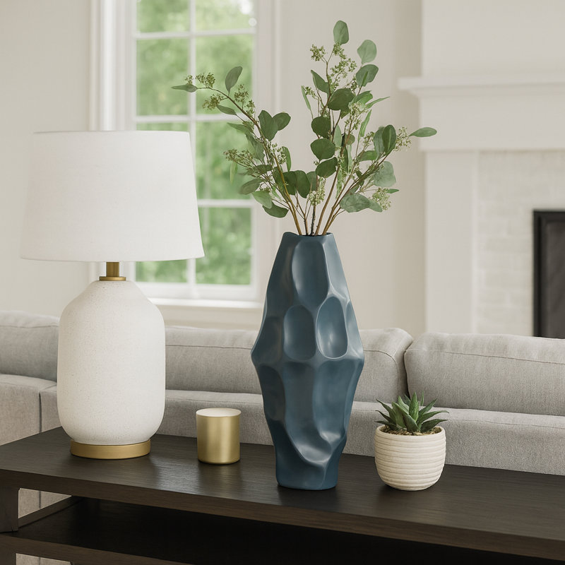 Antwerp Handmade Table Vase, Teal, 21" H x 9" W x 9" D