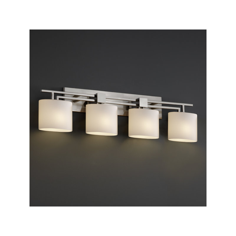 Éclairage pour meuble-lavabo 4 lumières Cira, Tissage, Nickel