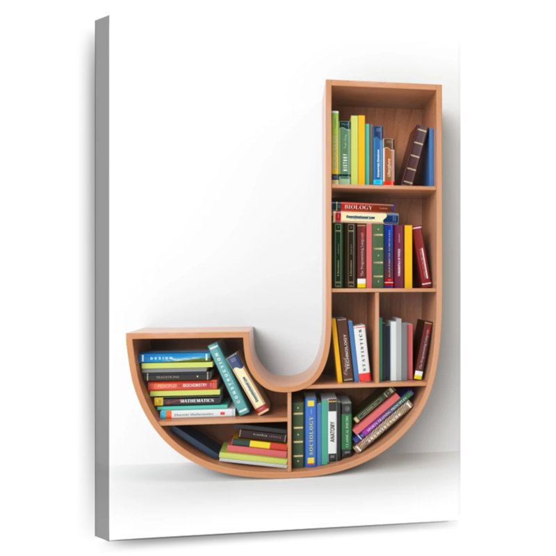 Keiri Letter J Bookshelf, 51" H x 34" W