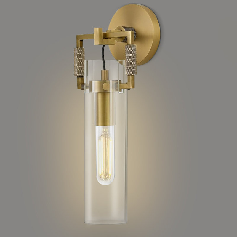 1-Light  Armed Wall Mounted Sconce Wall Light (Bulbs Included), Brass