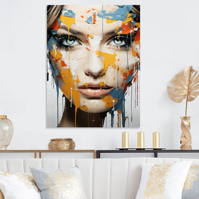 Liquid Ink Graffiti Woman Portrait II - Fashion Metal Art
