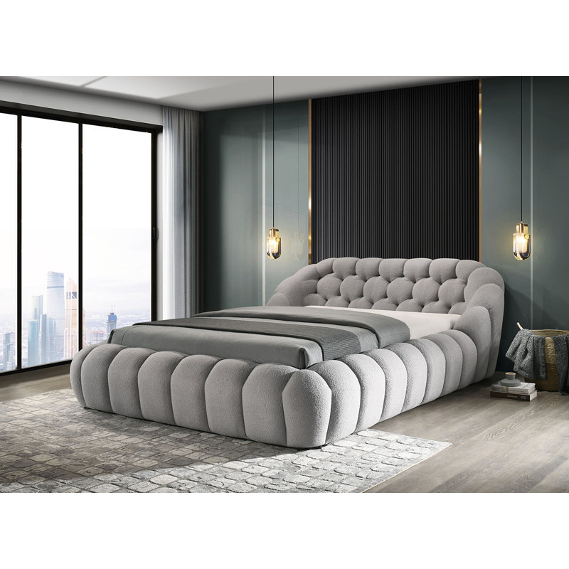 Queen Bed, Gray, Gray, Queen