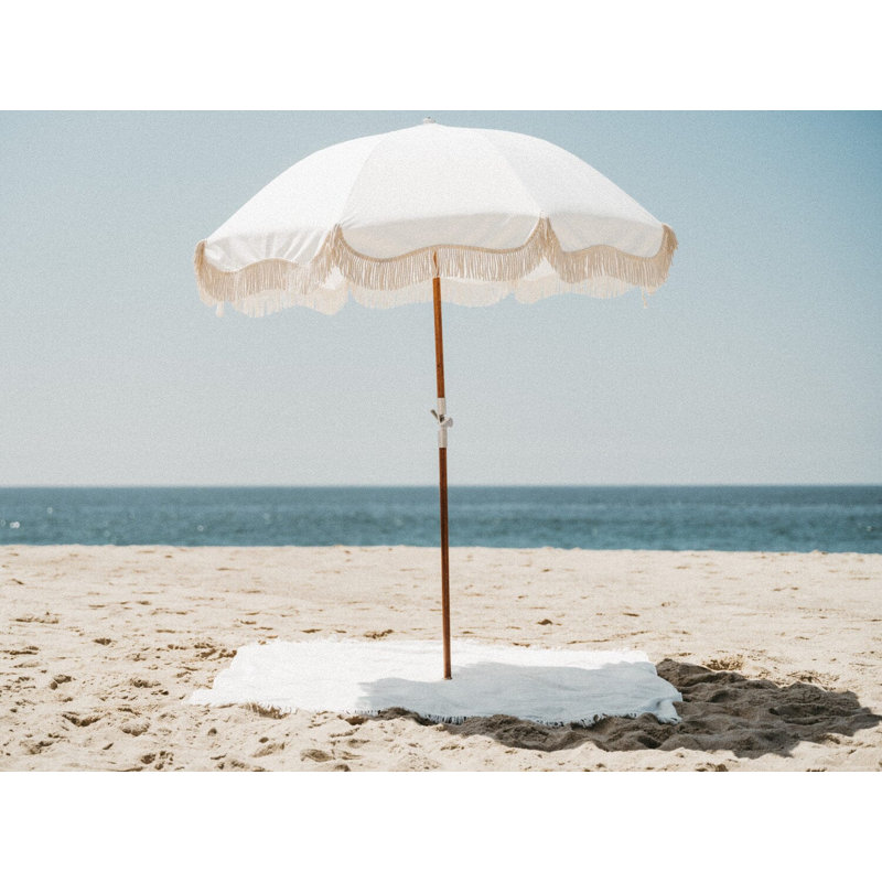 Beach Blanket, Hanalai Bay Blue Jacquard Floral