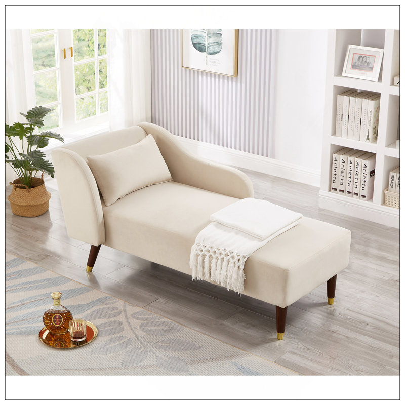 Revêtement en velours de chaise longue Modern, Beige