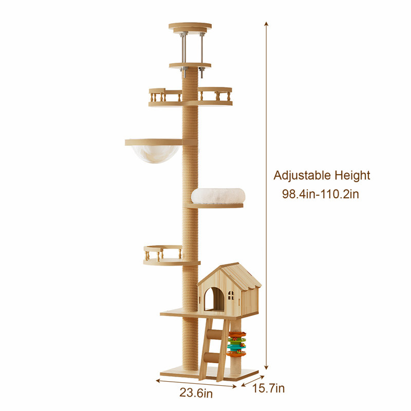 Condos et arbres à chat réglables en bois, conception moderne pour la maison