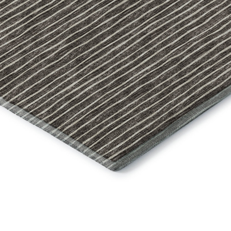 Premium Machine Washable Taylor AMF138 Chocolate Rug, Rectangle 1'8" x 2'6"