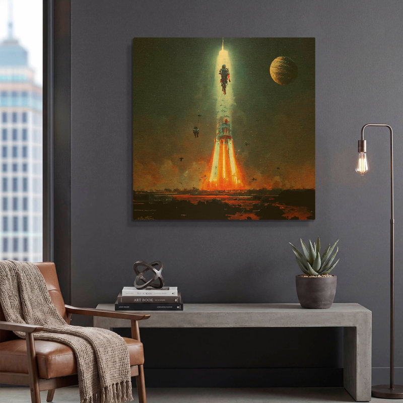 « Va-t’en » de Ben Heine, tableau mural en métal doré, 91,4 cm x 91,4 cm, 36 po x 36 po