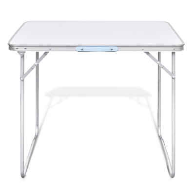 Rectangular Wood Metal Folding Outdoor Buffet & Console Table With Umbrella Hole , 80cm cm W 60cm cm D