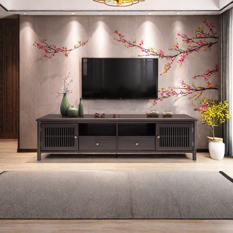 Meuble télé chinois moderne en bois massif, 70.86"