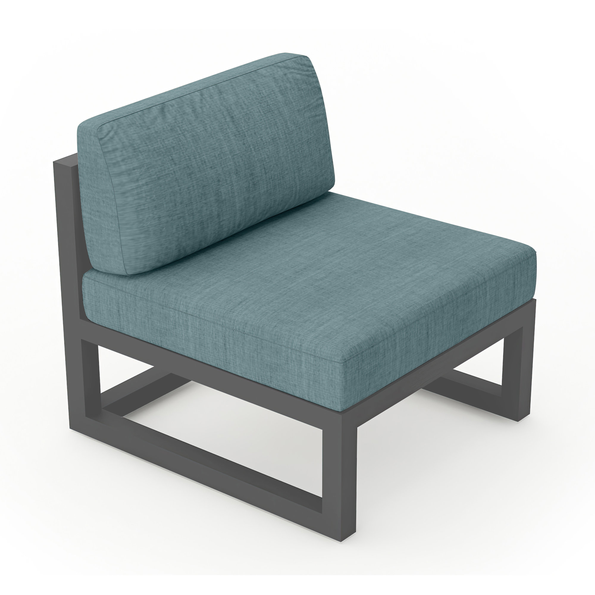 Smith Outdoor Lounge Chair with Sunbrella® Cushions, Cast Lagoon, Slate