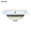Unité de rangement moderne pour salle de bain - Petit meuble-lavabo en céramique blanc à faible encombrement avec évier-279249967