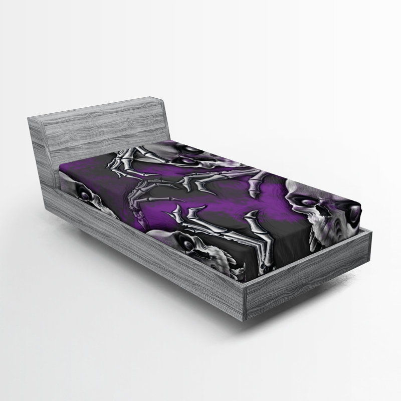 Ensemble de draps-housse Ambesonne Skull, Drap-housse de taille simple