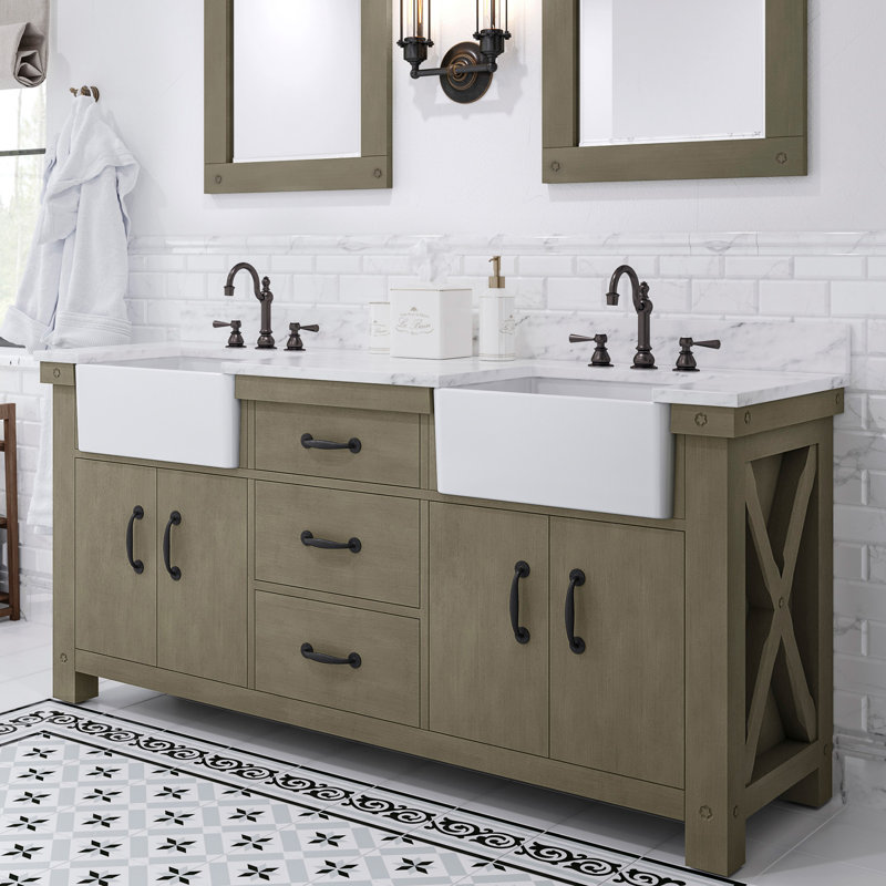 Paisley 72'' W Double Vanity, Grizzle Gray, No