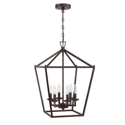 Gurjit 6 - Light Dimmable Lantern Geometric Chandelier