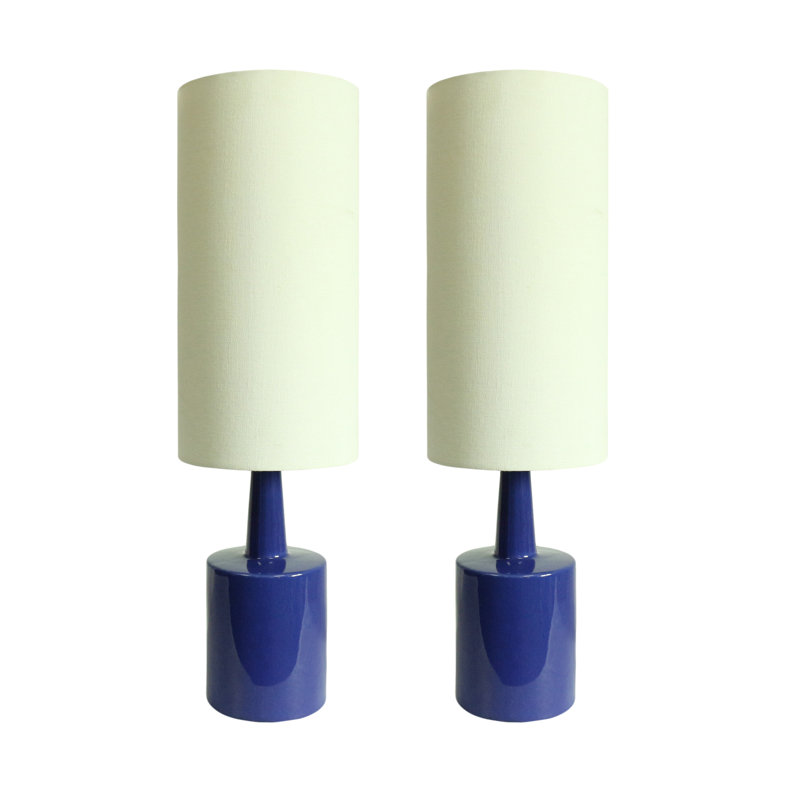 Ensemble de lampe de table 24" Shamong, Bleu royal