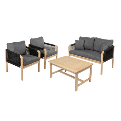 Durso 4 Piece Sofa Seating Group with Cushions by Millwood Pines