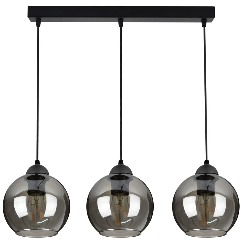 Ball pendant light 3-light Lolas, Aluminium
