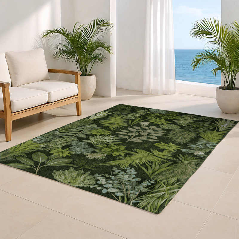 Tapis d'intérieur et d'extérieur vert Nature, Rectangle 4pi x 6 pi