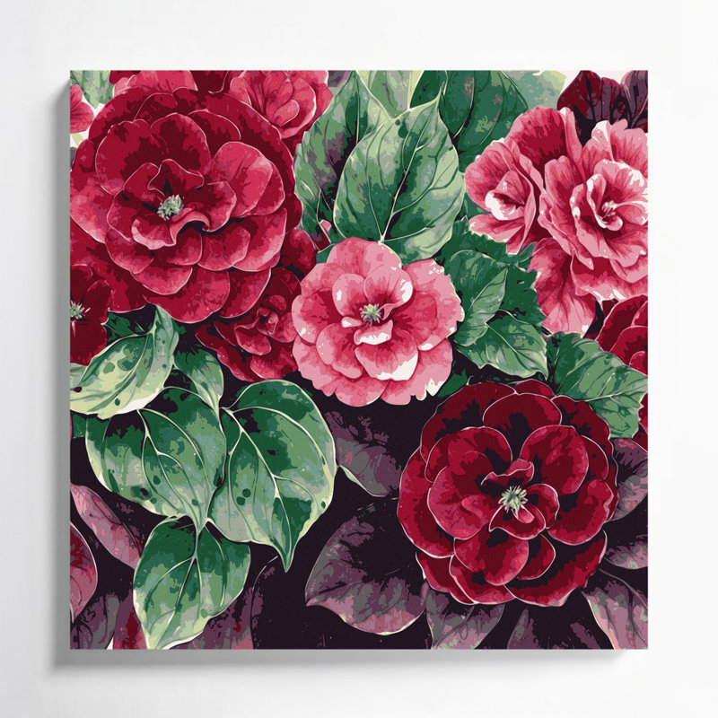 Art mural sur toile Bégonias botaniques bruns, H 32 po x l 32 po