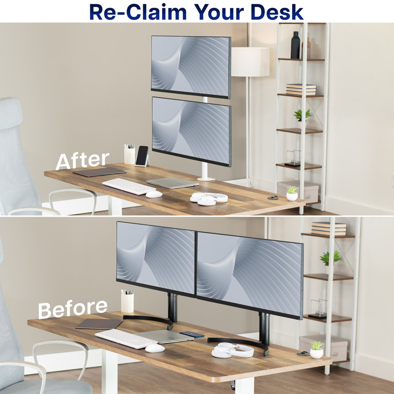 Support de moniteur vertical double VIVO, Noir