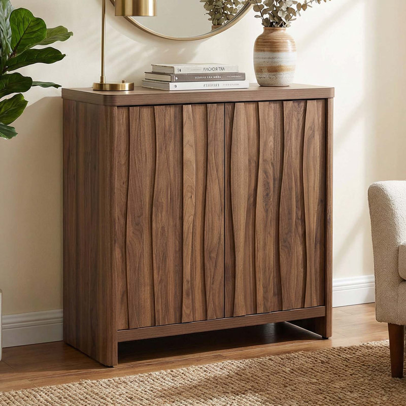 Mahlea 2-Door Manufactured Wood Accent Cabinet, Walnut