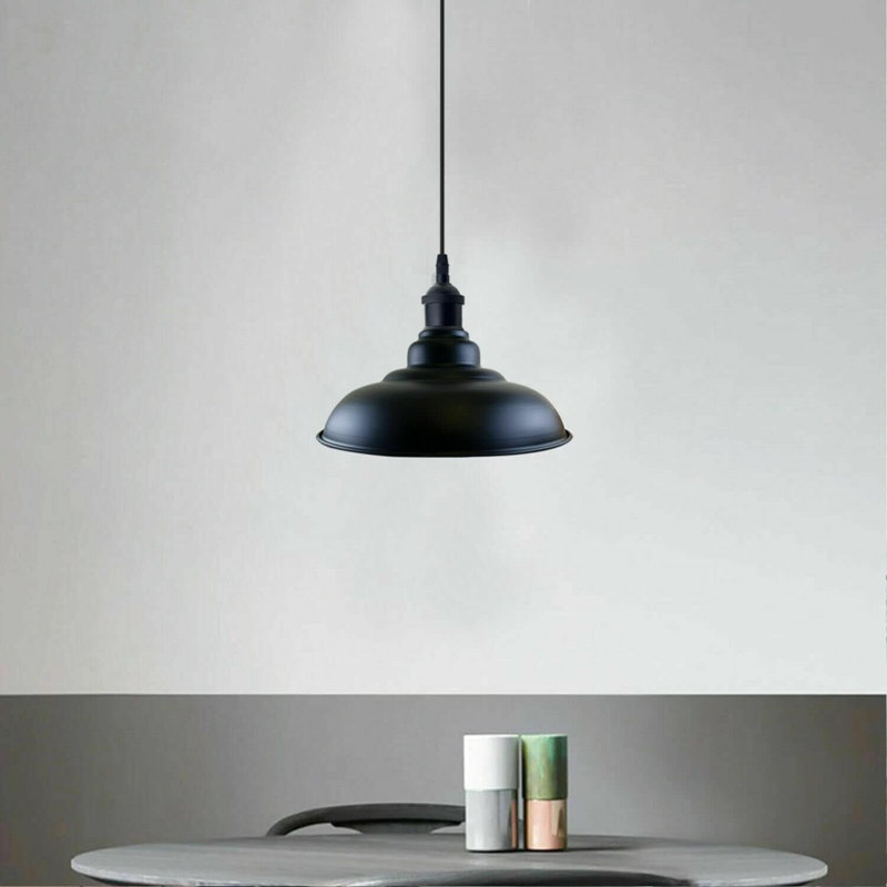 13.5 cm H Curved Lamp Shade, Black inner White