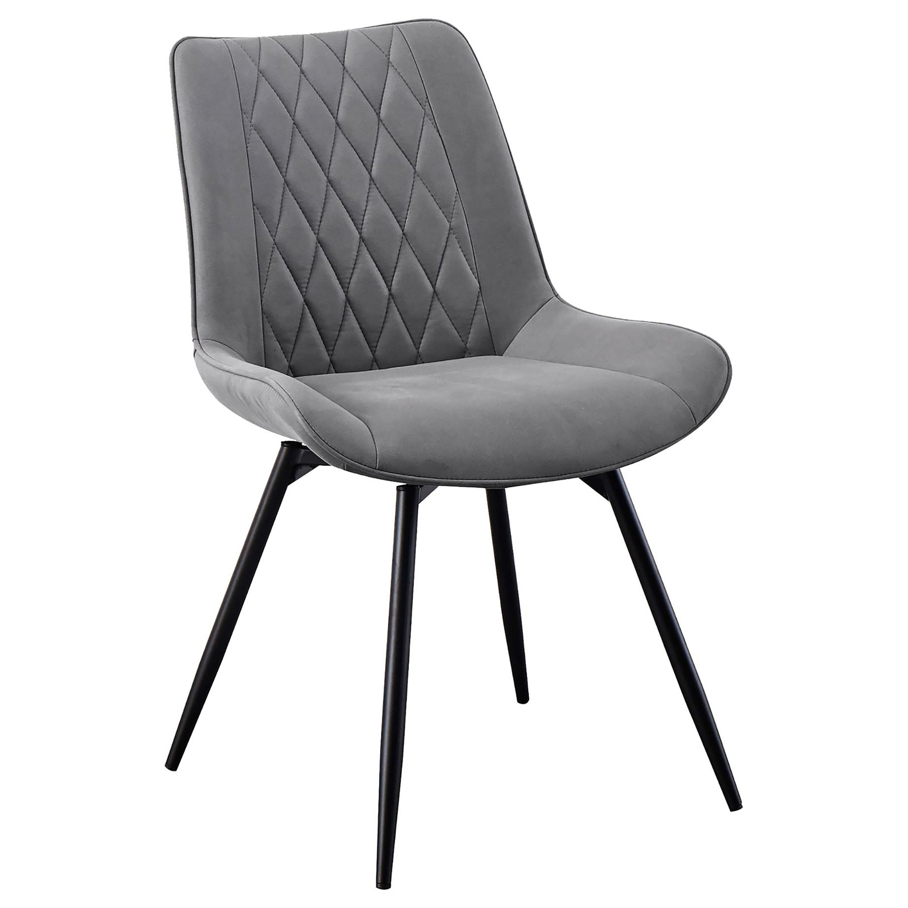 Latitude Run® Of 2 Grey Dining Chairs With 360 Degrees Swivel - Sleek ...