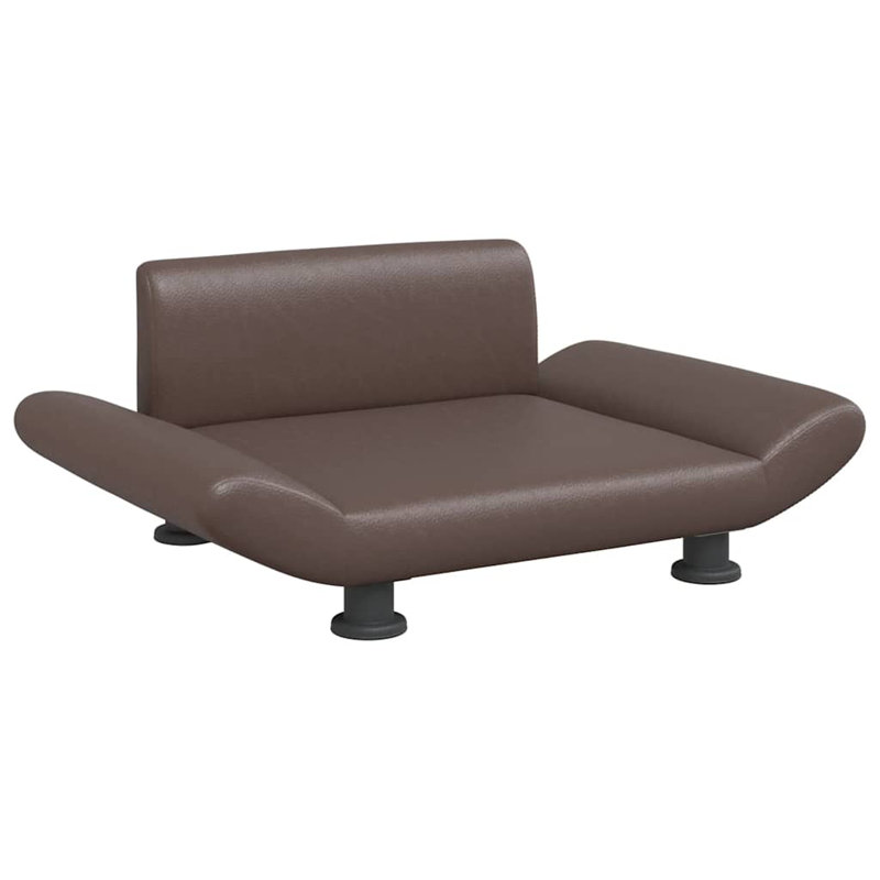 Lit pour chien en similicuir 11,0 po, Brun