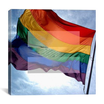 Signe d'égalité, symbole de droits égaux avec drapeau arc-en-ciel, impression sur toile