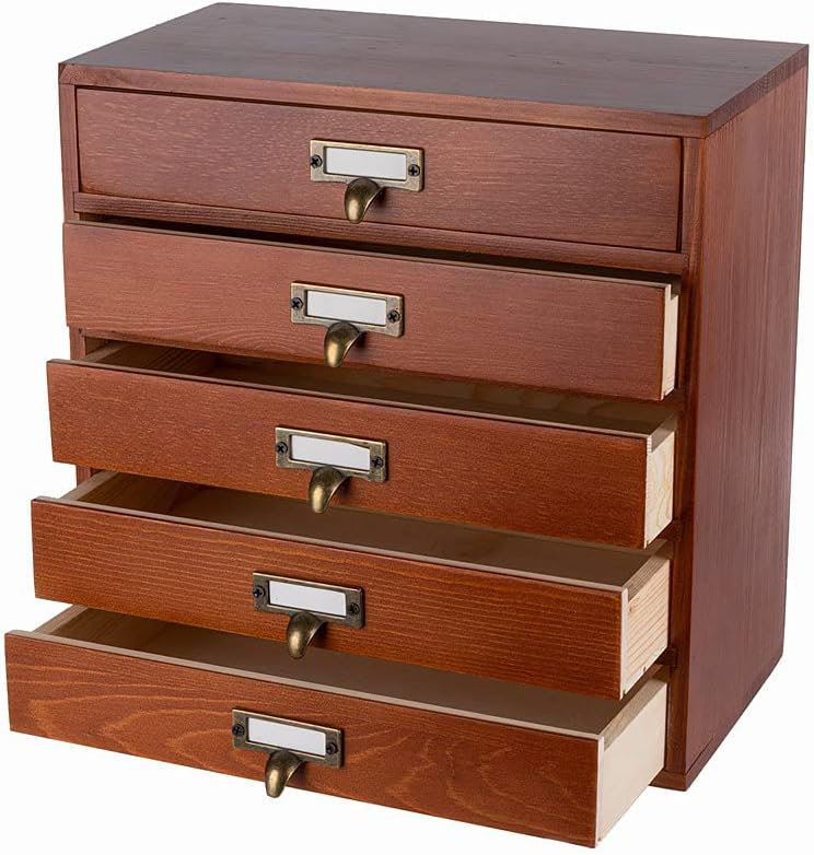 Ebern Designs Drawers Organizer Card Catalog Drawer Card Small