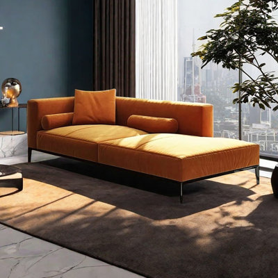 Chaise longue en flanelle avec éponge haute densité
