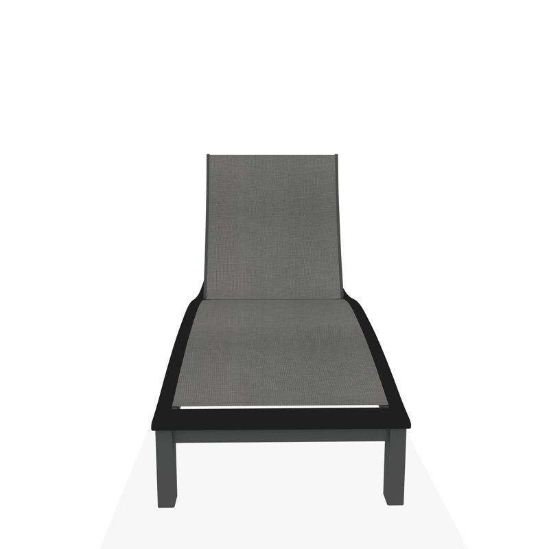 Chaise longue sans accoudoirs en aluminium Bazza Sling, Alliage Sunbrella®, Graphite