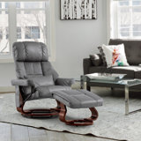 Huttonsville Reclining Chair with Vibration Massage and Removable Lumbar Pillow, 360 Degree Swivel