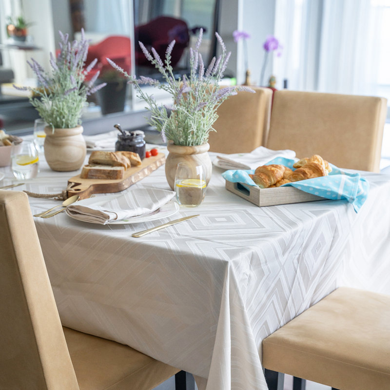 Brussels Tablecloth, 66" L x 66" W, White