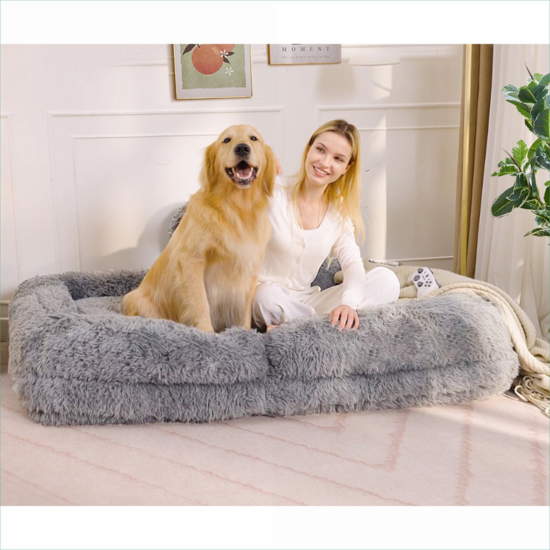 Pour canapé-lit ajustable à 5 positions en fausse fourrure gris classique