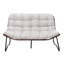 Banc à bascule d'extérieur résistant aux intempéries avec coussin luxueux pour jardin, balcon ou terrasse, structure en acier, mousse épaisse marron