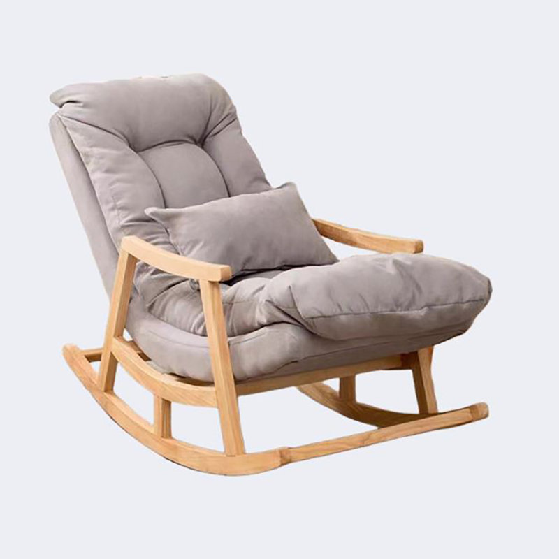 Chaise berçante en bois massif Cloud, Gris