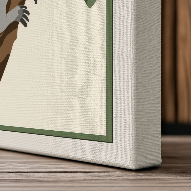 Koala in Eucalyptus Boho - Wrapped Canvas, 24x16 - 61.0 x 40.6 cm, Cream Border