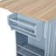 Îlot de cuisine mobile 54 po avec portes en verre et rangement-253661156