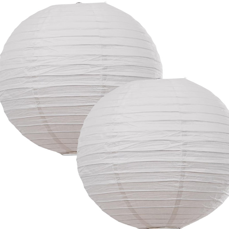 Paper Sphere Pendant Shade Set of 2, 35cm H x 35cm W x 14cm D, White