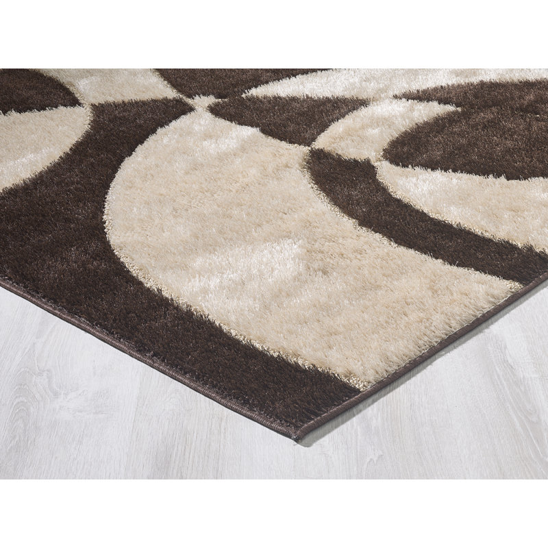 Tapis brun à poils longs Allese, Rectangle 5 pi x 7 pi