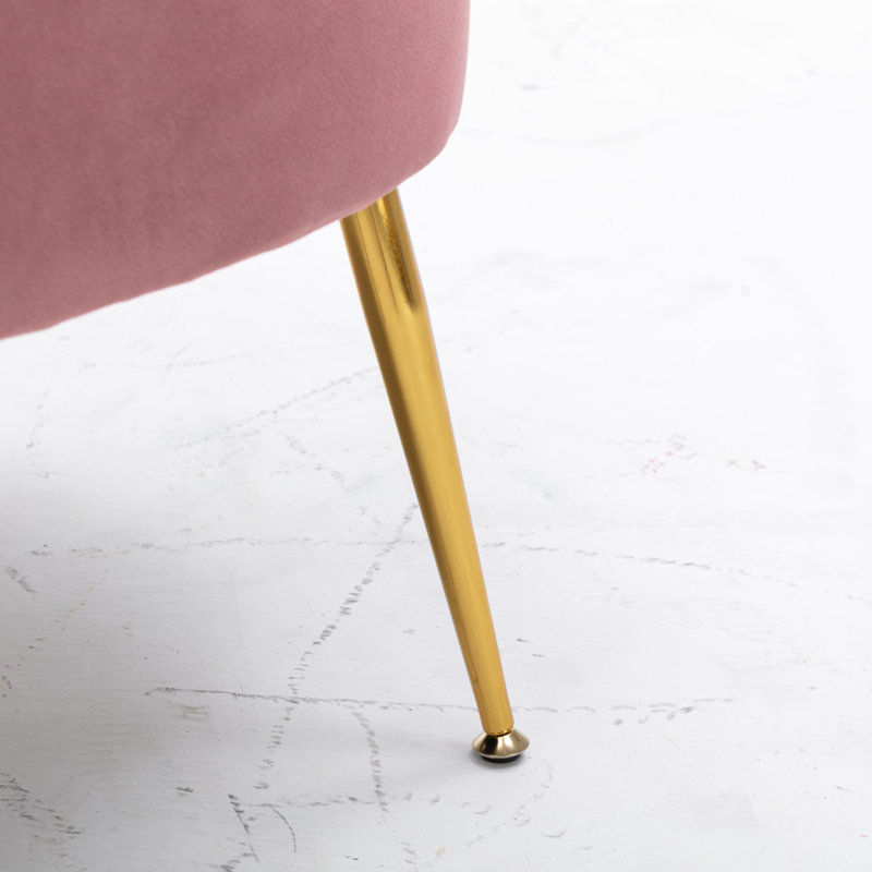 Lyela Upholstered Accent Chair, Pink Velvet