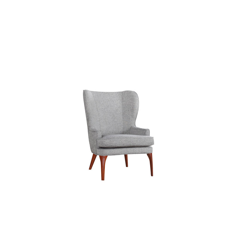 Bolin Upholstered Wingback Chair, Gray